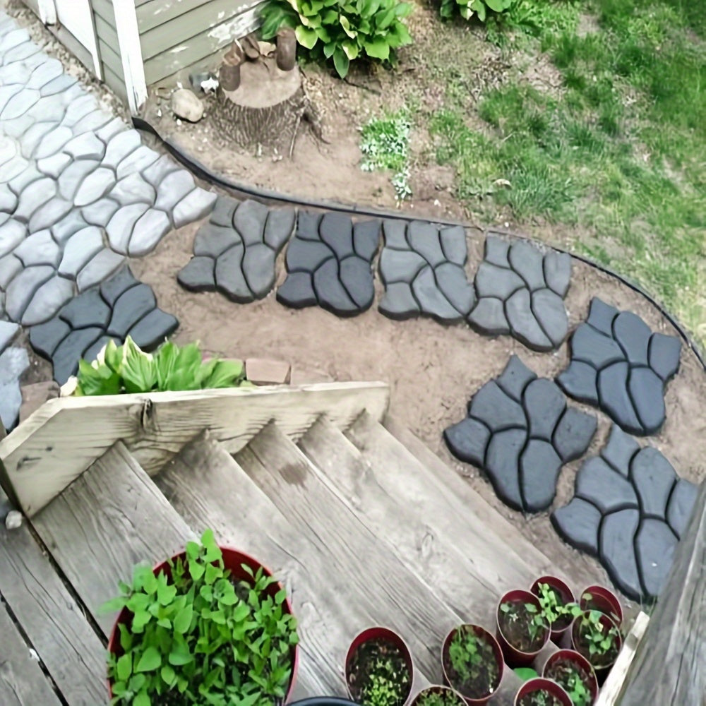 DIY Garden Path Mold Plastic Cement Molding Tool for Outdoor Stone Textures
