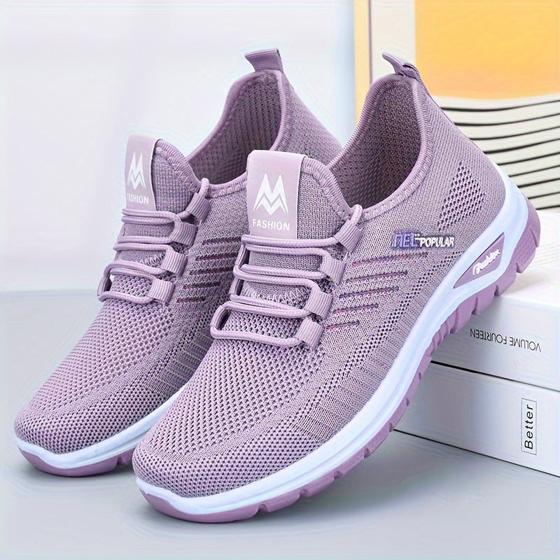Women's Casual Sneakers Breathable Fabric Slip-On Round Toe Black Red Purple