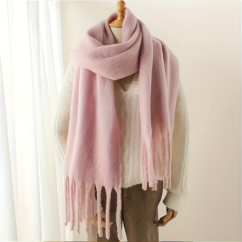 Women's Boho Style Polyester Scarf Coarse Knit Warm Windproof Multi-Functional Fashion Accessory