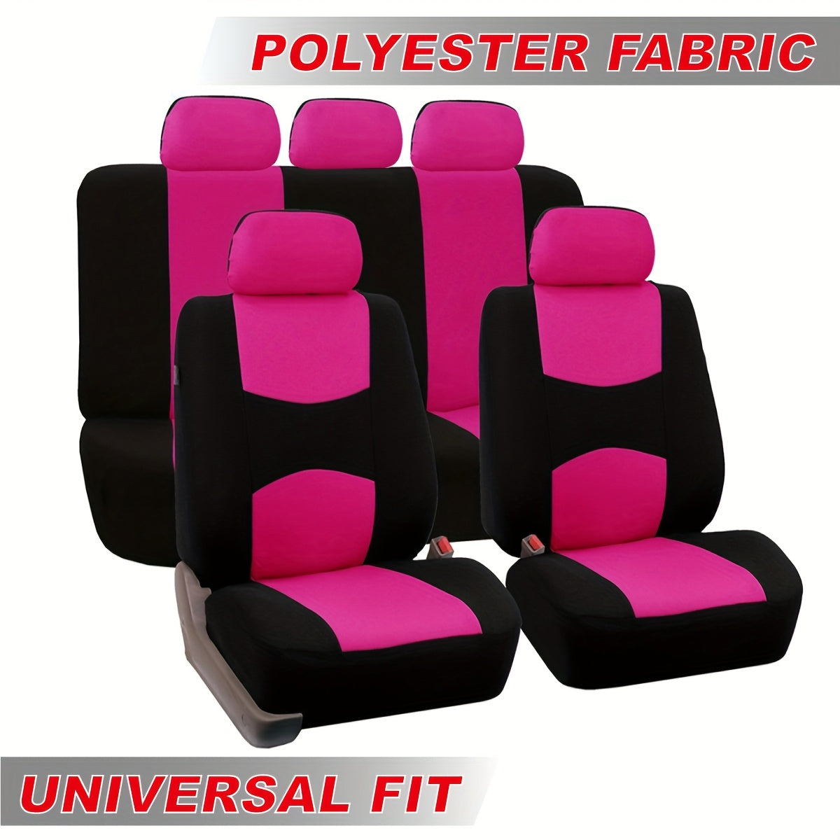 Polyester Car Seat Cover Set for 5 Seats Universal Fit Breathable Durable