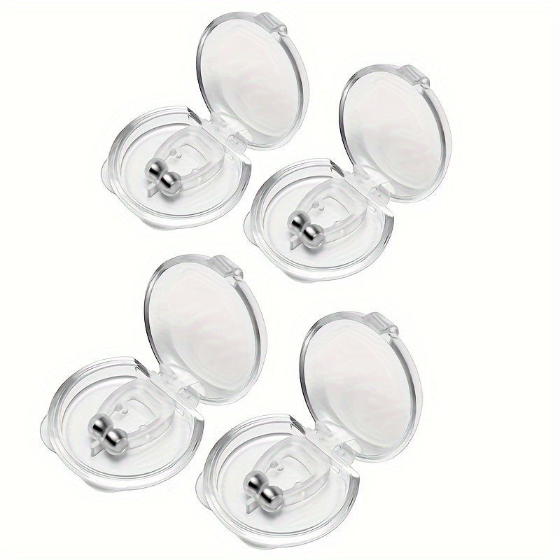 Set of 4 Silicone Anti-Snoring Nose Clips for Better Breathing