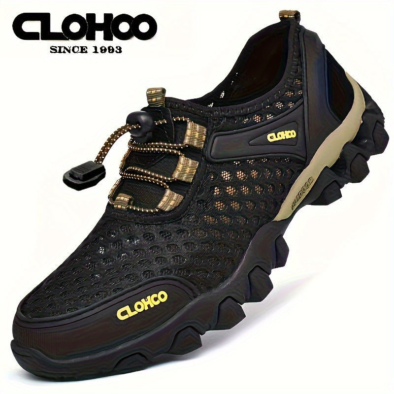 Men's Breathable Trekking Shoes Rubber Sole Fabric Upper Non-Slip Durable Outdoor Hiking Casual