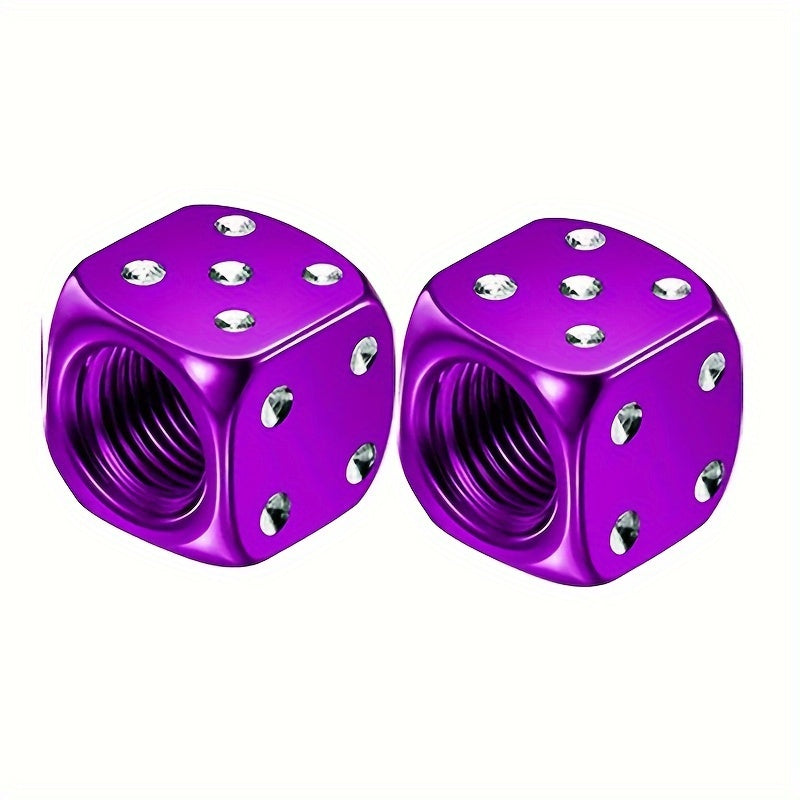 2PCS Colorful Aluminum Alloy Tire Valve Caps for Cars Bicycles Trucks