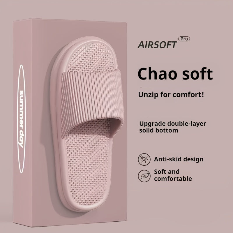 Women’s Black EVA Slip-On Slippers for Indoor Outdoor Comfort