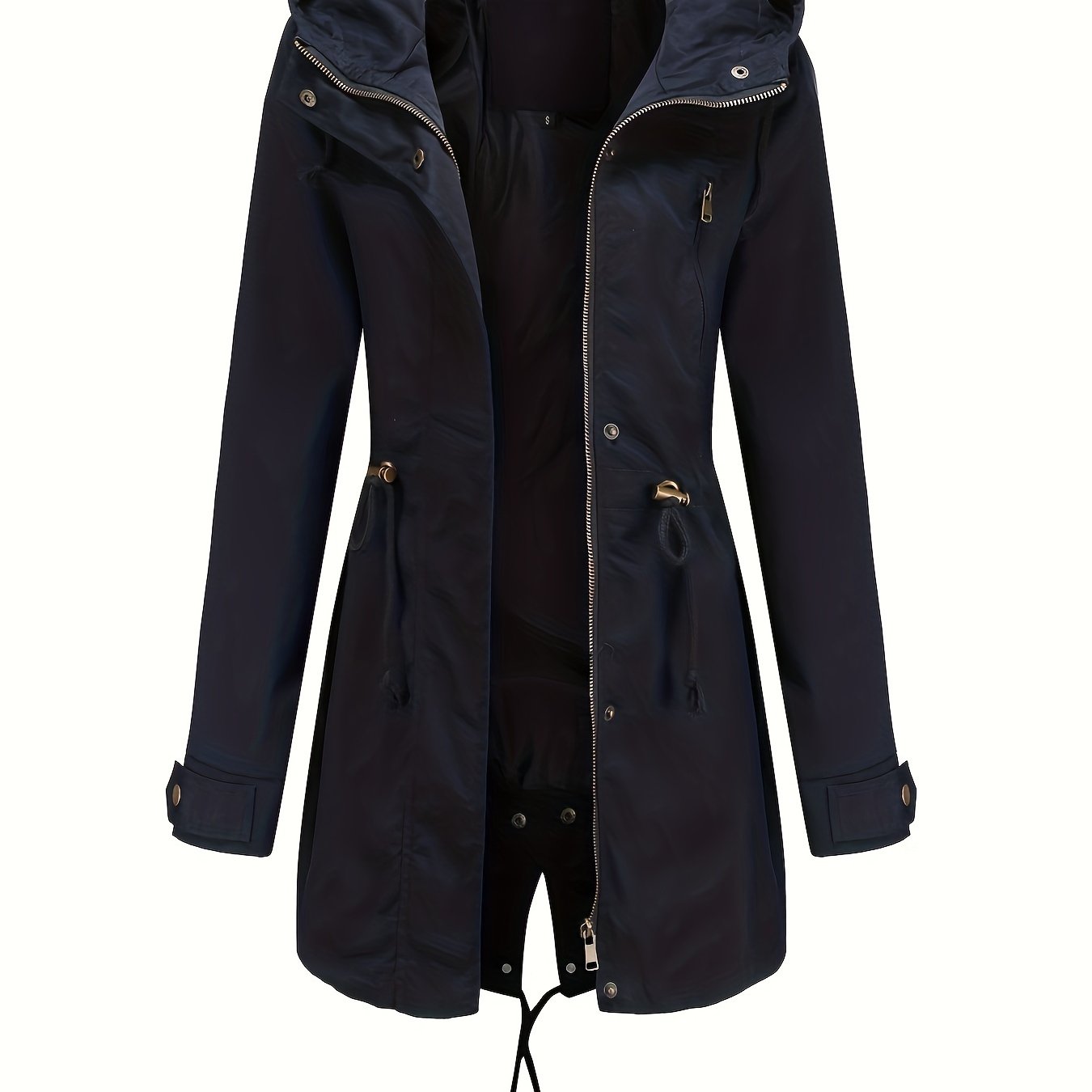 Women's Casual Windbreaker Jacket with Hooded Design, Waist Cinching, Slimming Fit, All-Season Outdoor Sportswear