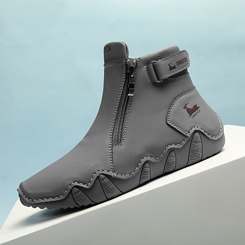 Zapatos casuales de color sólido para mujer con cremallera lateral y hebilla