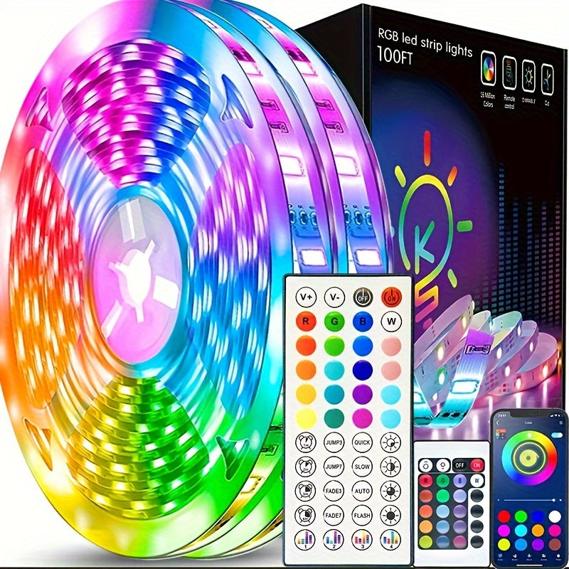 39.62m RGB 5050 LED Tape Light USB Flexible Ribbon for TV Backlight Room Decoration