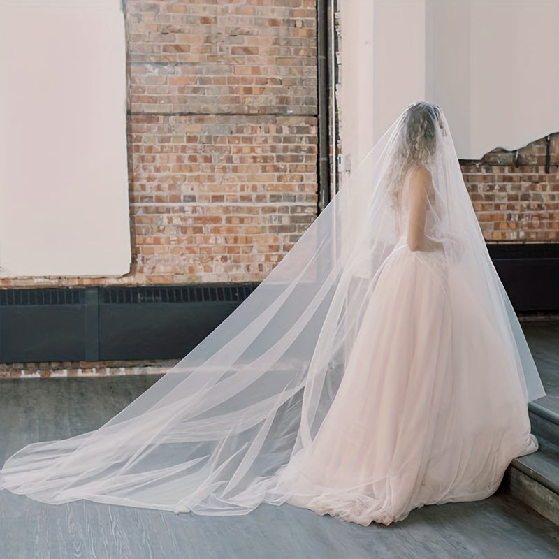 Soft Tulle Bridal Wedding Veil 3m Long Face Covering Accessories Included