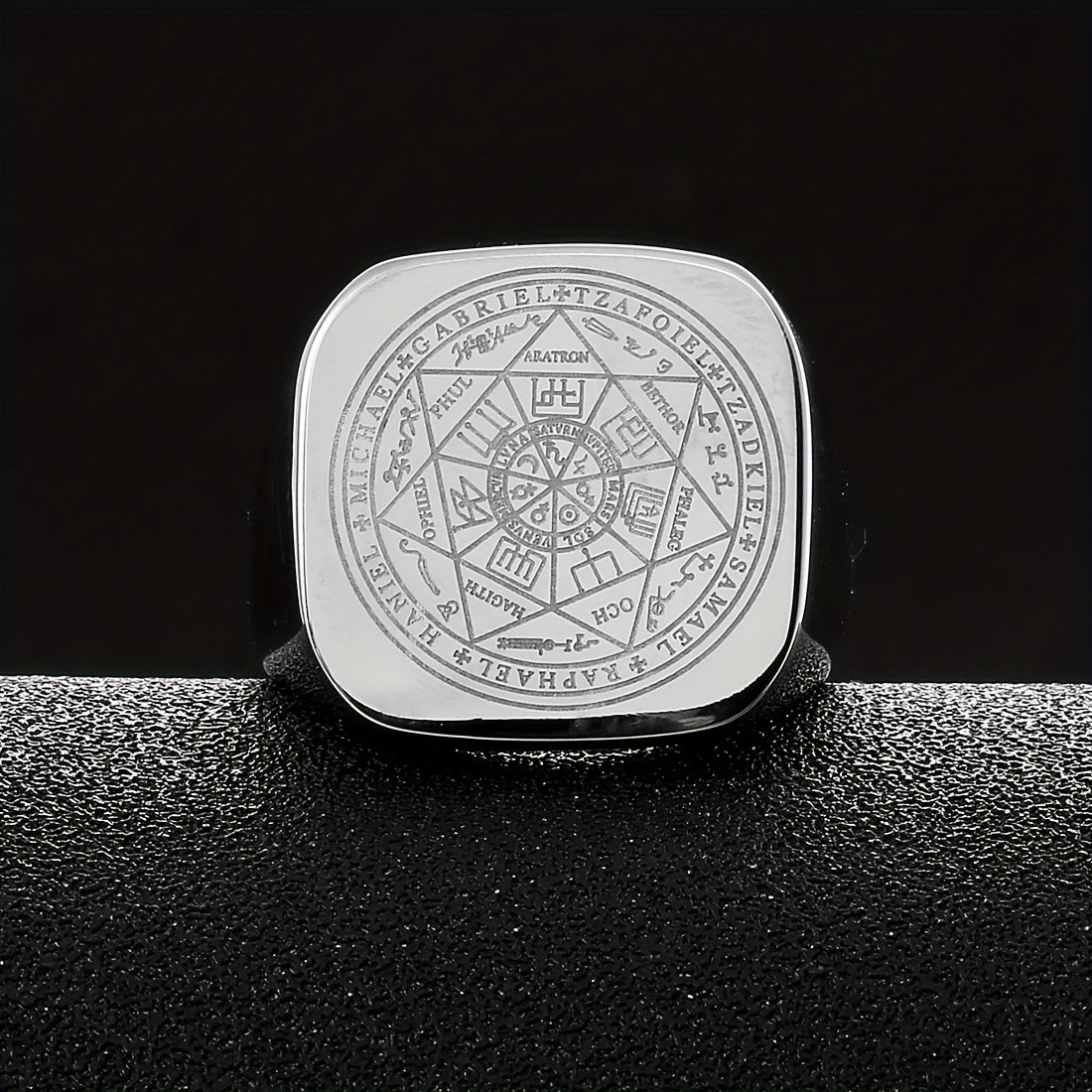 Nikel qotishmasi yetti farishta Sulaymon uzuklari erkaklar uchun diniy zargarlik