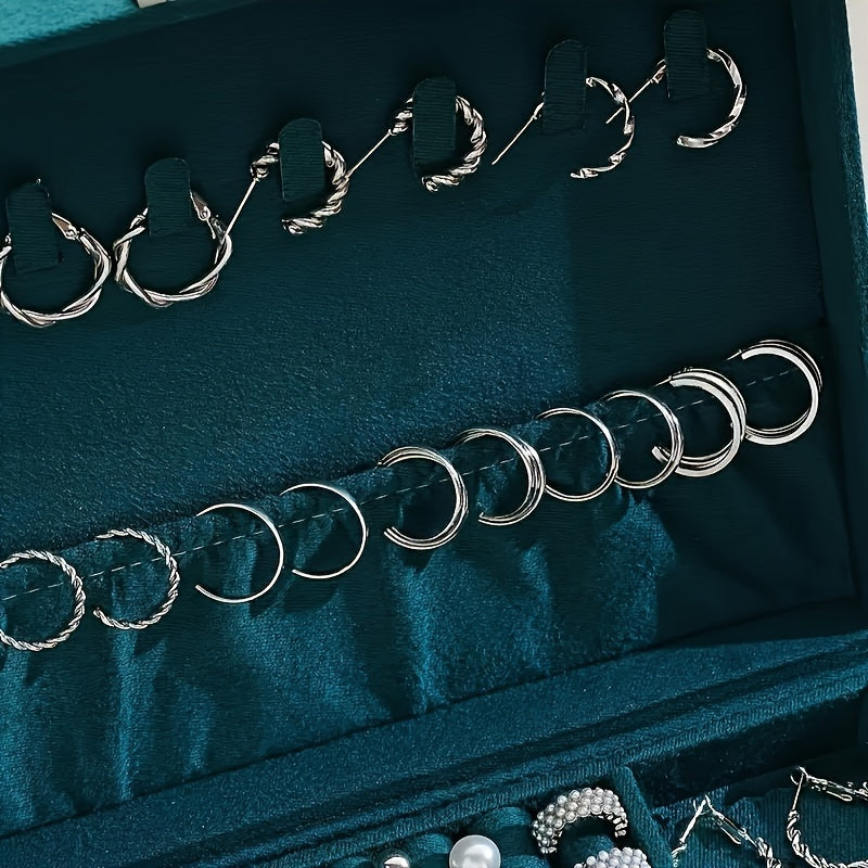 Набор из 102 серег в минималистичном геометрическом стиле, включающий гвоздики и кольца. Эти универсальные модные аксессуары для ушей идеально подходят для праздников, свиданий и повседневной носки. (Коробка не включена)