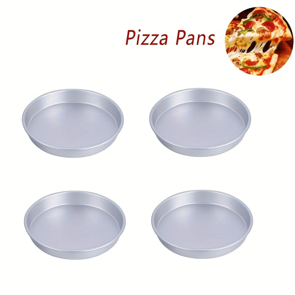 Juego de 4 bandejas de aluminio para pizza de 6 pulgadas, reutilizables, resistentes, aptas para lavavajillas