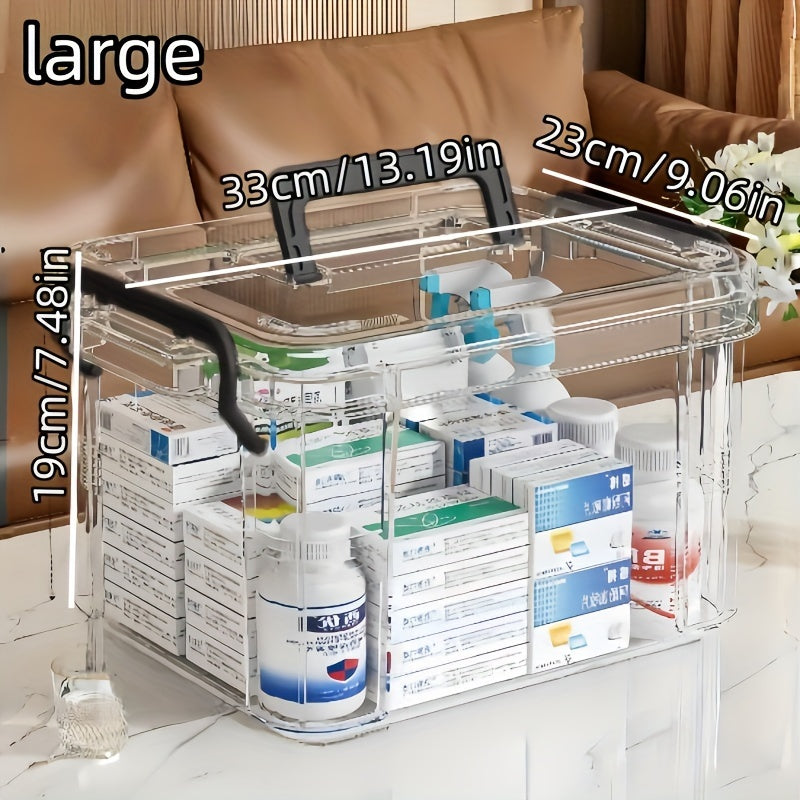 Toza suv o'tkazmaydigan plastmassa saqlash qutisi kvadrat klip bilan yopiladigan qopqoq bilan uy xo'jaligi uchun dorilarni tashkil etish