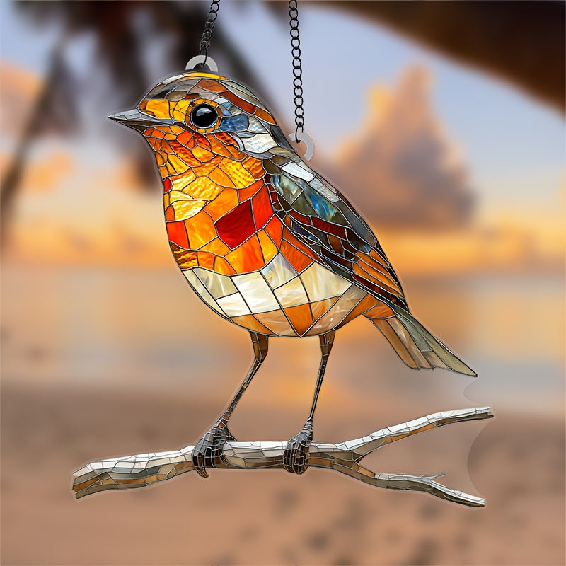 Acrylic Wall Decor Robin Sun Catcher for Kitchen Garden Bird Art