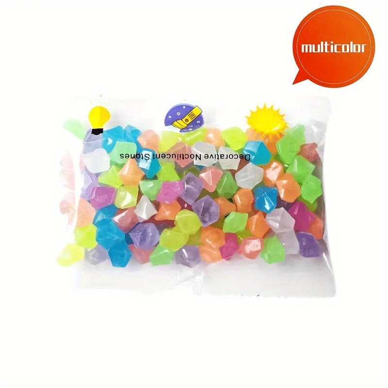Glow-in-the-Dark Pebbles 100 Pack Octagon Sandstone for Aquariums and Planters