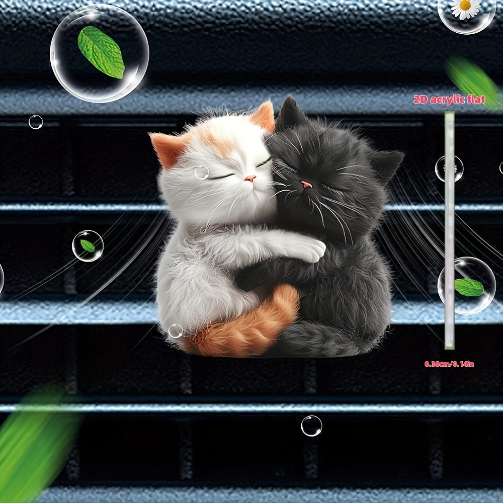 Yoqimli Mushuk Avtomobil Havosi Vent Klipi 2D Akril Flat Aroma Yostiqlari Boshqacha Hidi Yo'q