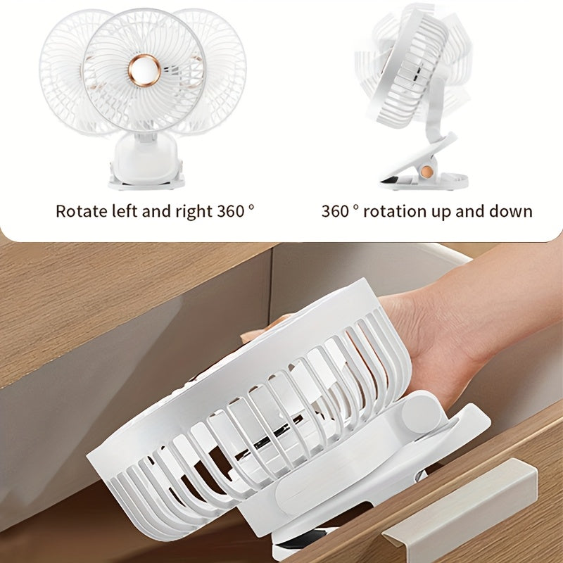 Portable USB Fan for Dorm Home Office Camping with Data Cable