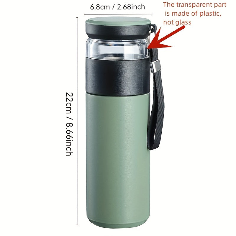 450ml Stainless Steel Tumbler with Tea Infuser Leakproof BPA-Free for Travel Hiking School
