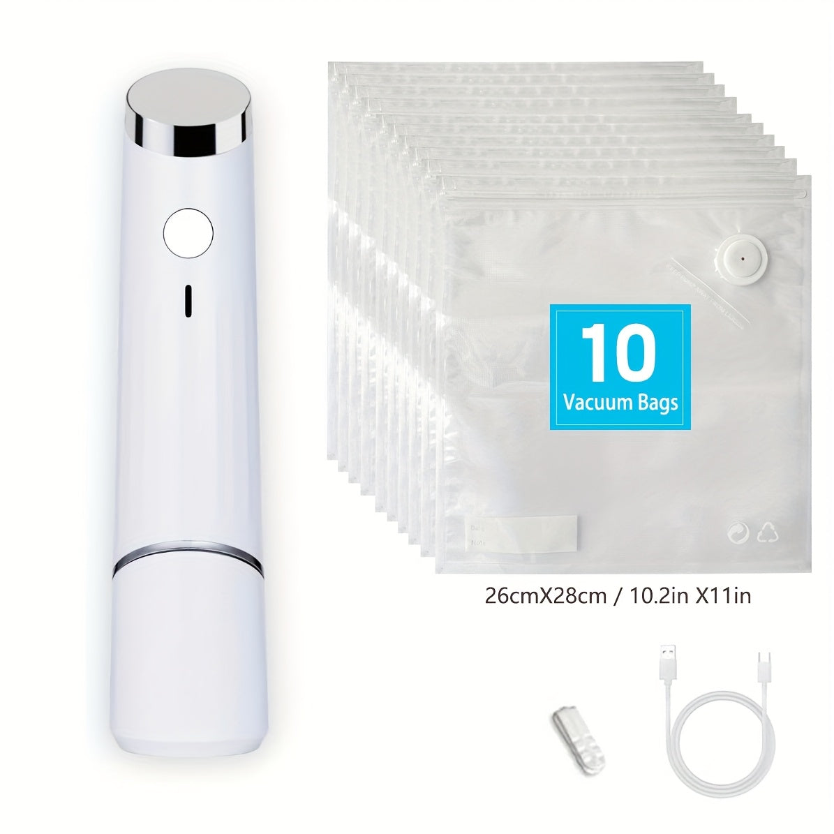 Qo‘l bilan ishlaydigan Elektron Aqlli Qopqoqni Yopish uchun USB zaryadlash va 80Kpa tortish kuchi bilan oziq-ovqatni saqlash uchun vakuum yopishtiruvchi