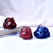 Hand-Carved Natural Crystal Hippo Figurine Small Stone Home Decor Gift