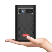 Kichkina portativ proyektor, ichki batareyali, simsiz, HD 1024x576, qora