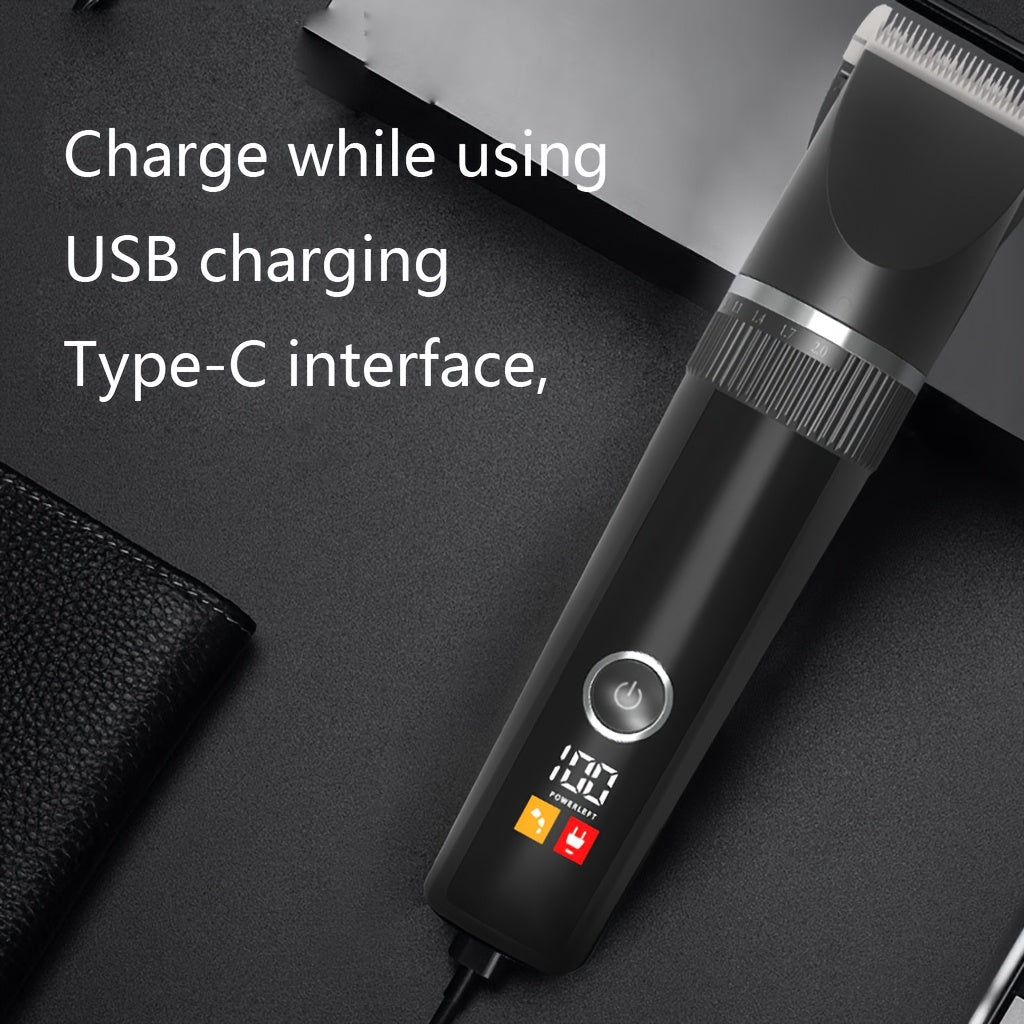 Электрическая машинка для стрижки волос для домашнего использования, беспроводная, с USB Type-C, литиевая батарея, длительный режим ожидания, салонное качество