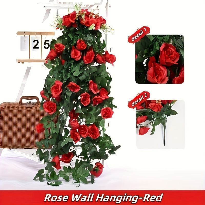 Artificial Rose Vines 219.96 cm with 36 Blooms for Home Decor Weddings and Events