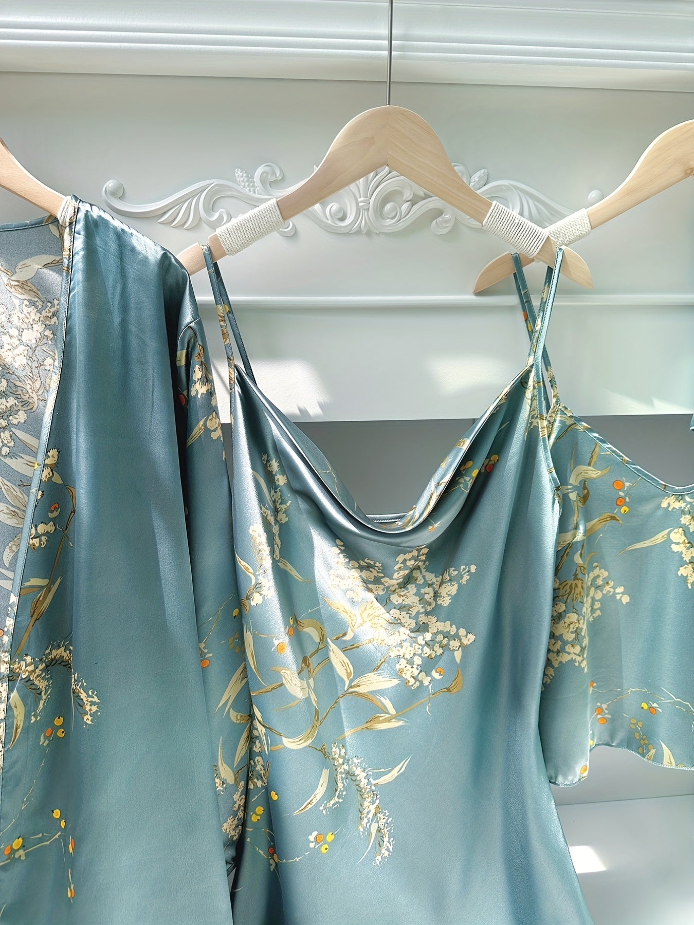 Women’s Printed Pajama Set with Cherry Pattern, Polyester, All-Season