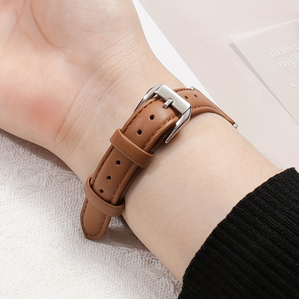 Ultra-Thin Synthetic Leather Watch Strap for iWatch Series 3 4 5 6 7 8 9 Ultra SE