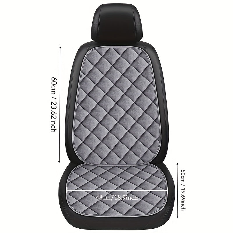 Black Plush Car Seat Cushion Front Seat Warm Comfortable All-Season