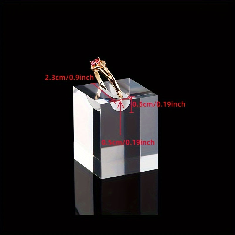 Set of 3 Clear Acrylic Jewelry Display Stands for Rings and Photo Props
