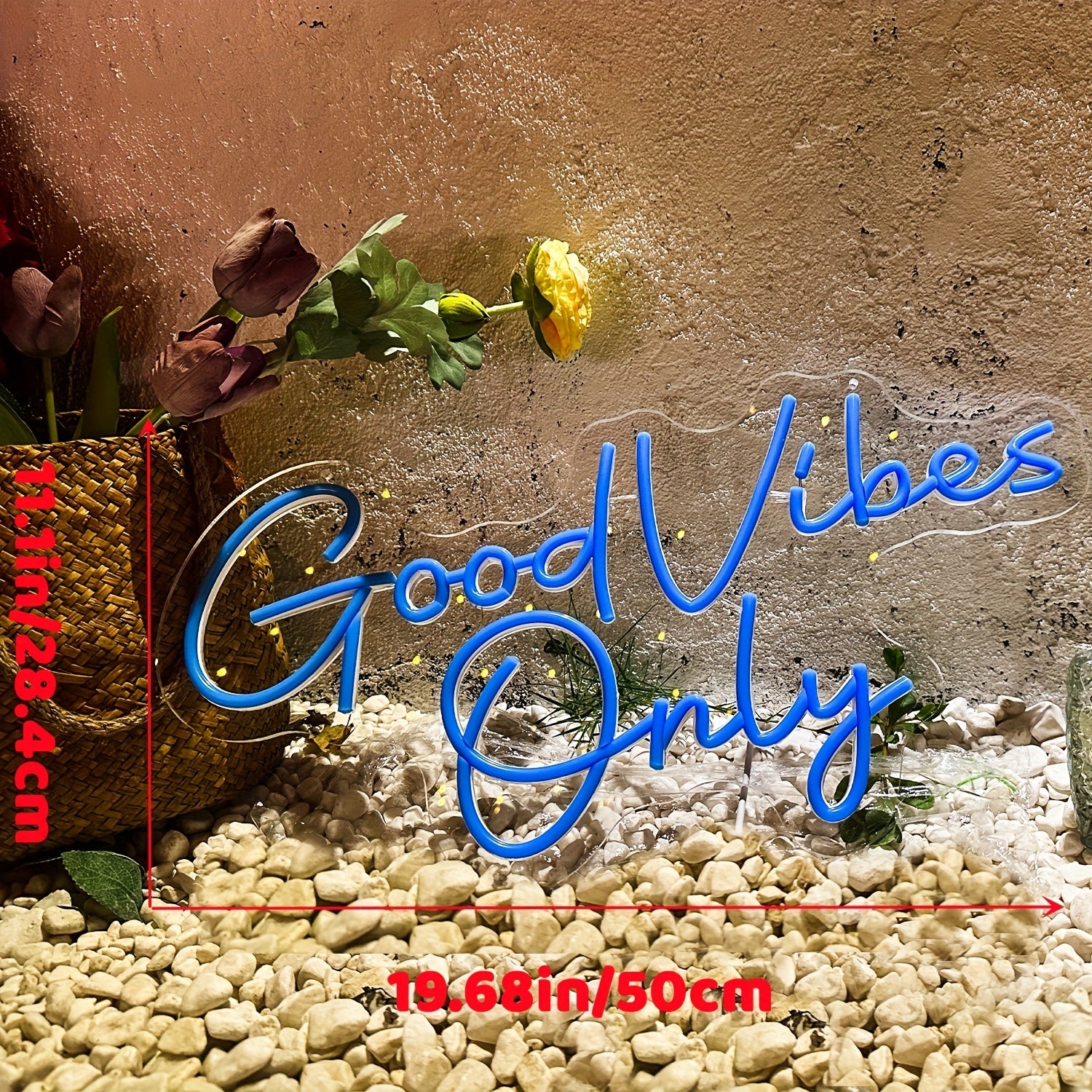 Neon Light 1pc Good Vibes Only Romantic Wedding Scene Wall Decor for Parties Bedrooms Bars