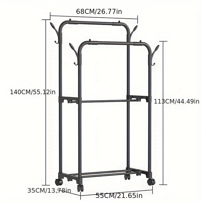 Multi-Tier Coat Rack with Shoe Storage Space-Saving Floor Organizer for Entryway and Bedroom