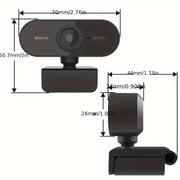 HD 1080P USB Webcam with Rotatable Fisheye Lens for PC Mac Laptop Video Conferencing