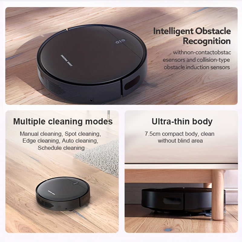 Aspiradora robot 2 en 1 para pelo de mascotas y alfombra, autoincargable, limpieza de suelos duros y alfombras