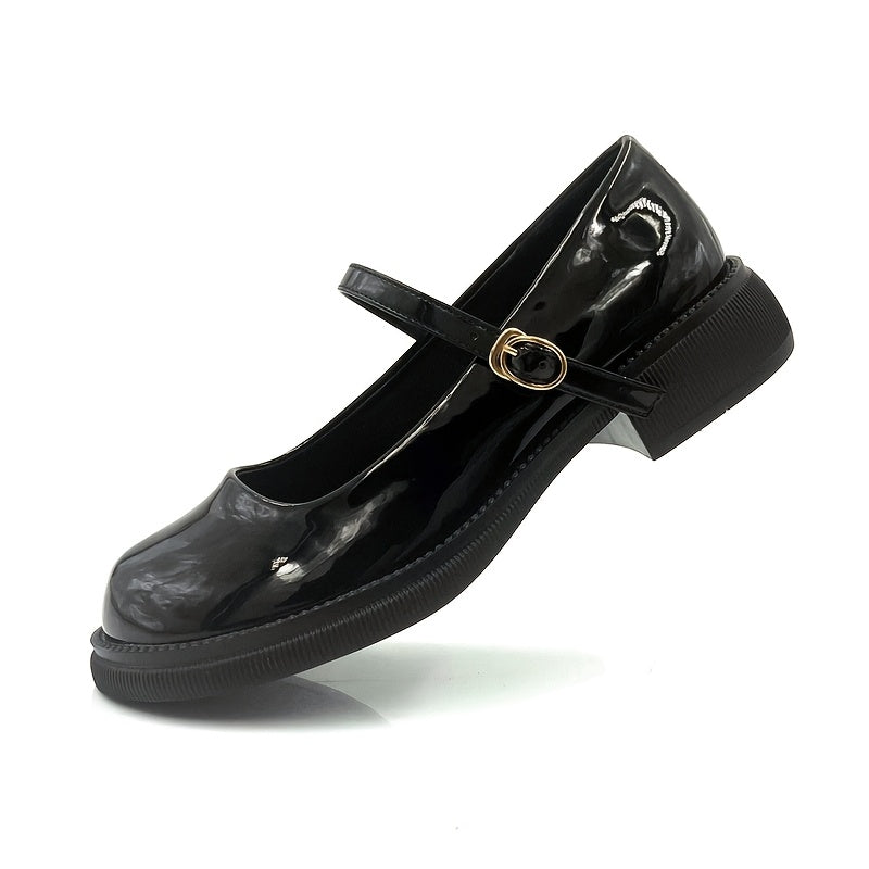 Women's Black Synthetic Mary Jane Shoes Jewelry Elegant and Versatile