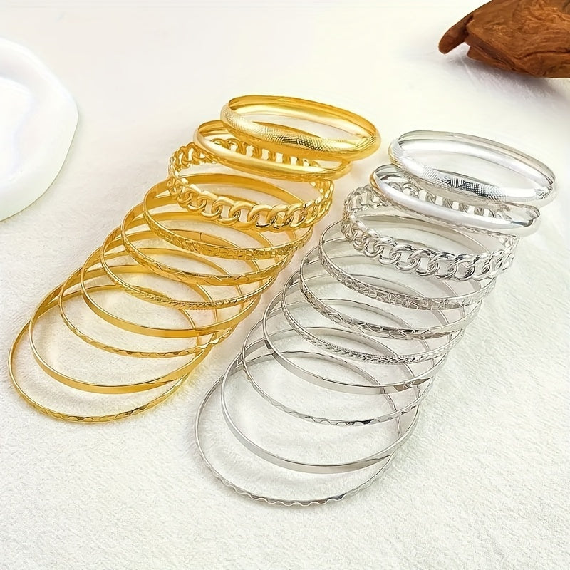 Set of 10 Delicate Alloy Bracelets for Women Daily Wear or Gifts