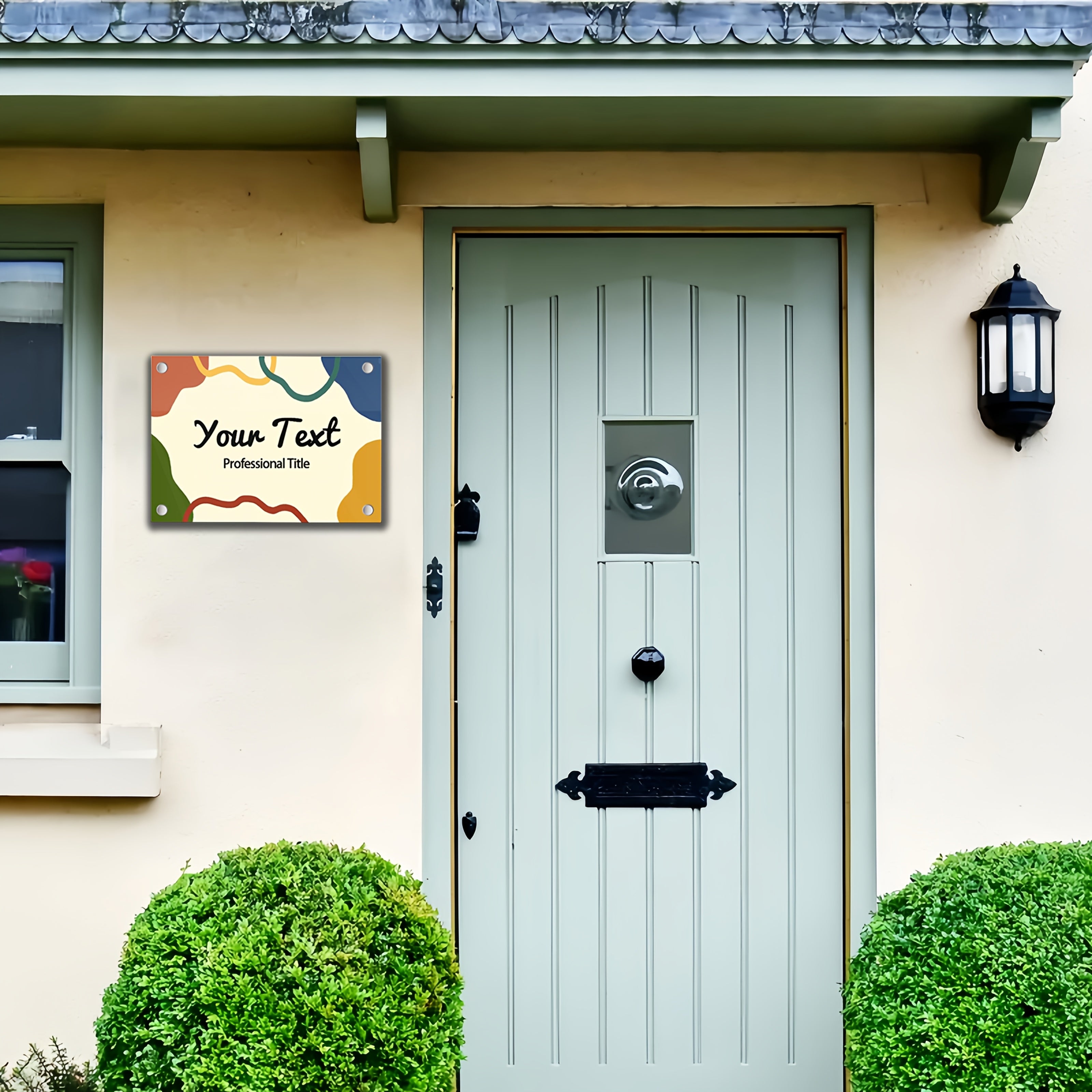 Bolalar xonasi uchun shaxsiylashtirilgan eshik belgisi, multfilm bosma dizayni bilan maxsus nom plitkasi, Adzuki loviya va zang ranglarida bolalar xonasi dekoratsiyasi, uzoq muddatli plastikdan tayyorlangan