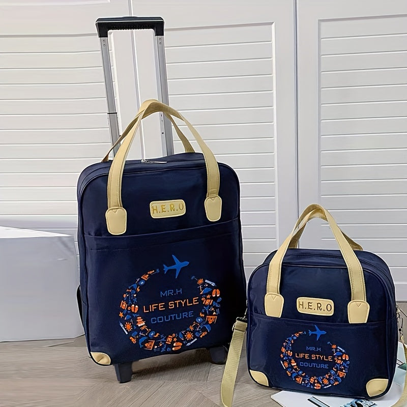 Large Nylon Duffle Bag for Women with Shoulder Storage and Telescopic Handle