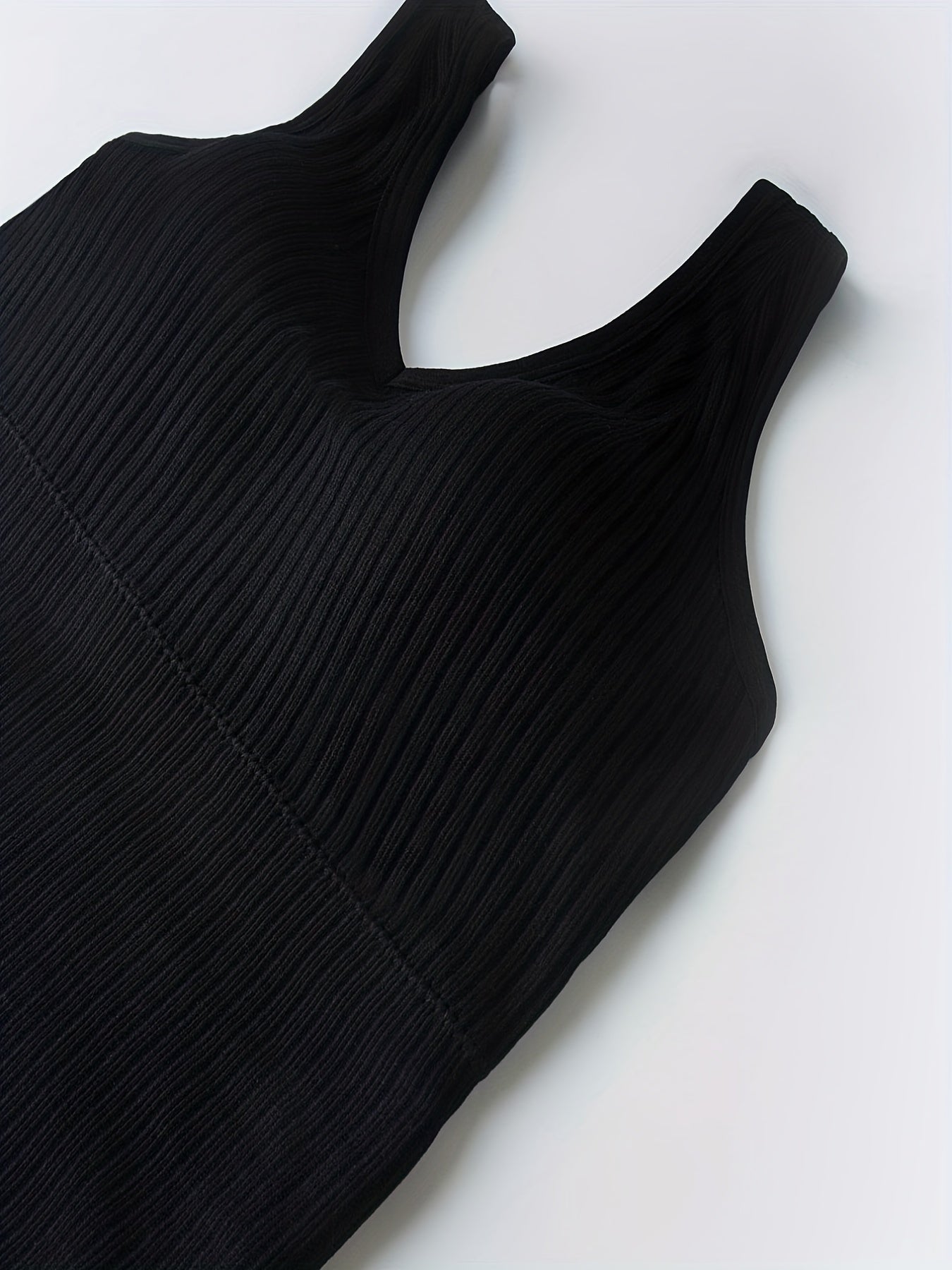 Women's Ribbed Tank Top with Wireless Vest Bra and Detachable Chest Pads