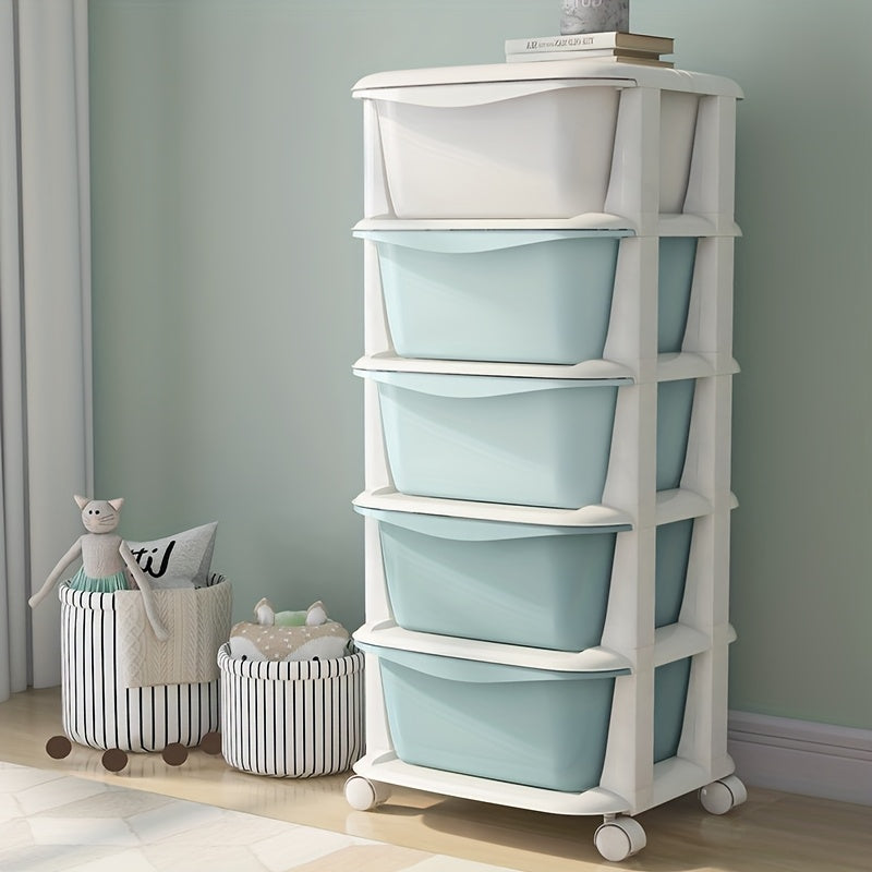 Plastic Drawer Storage Organizer 3/4/5/6 Tiers in White Blue Pink Teal
