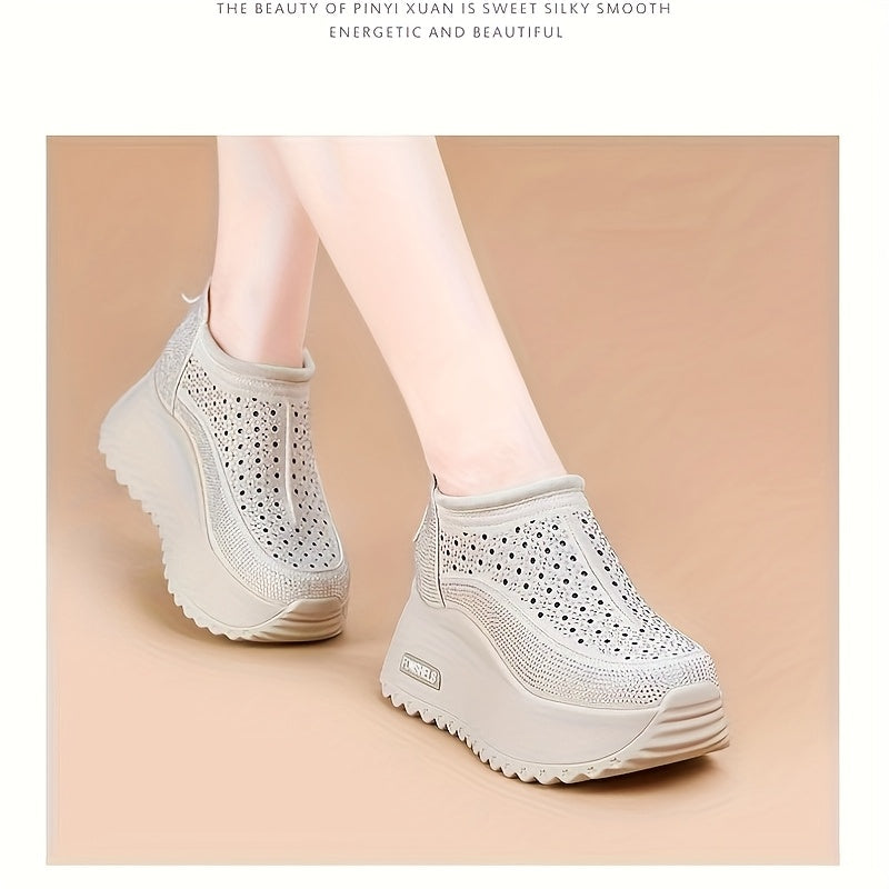 Women's Breathable Mesh Roman Shoes with Cushioned Sole Summer Platform