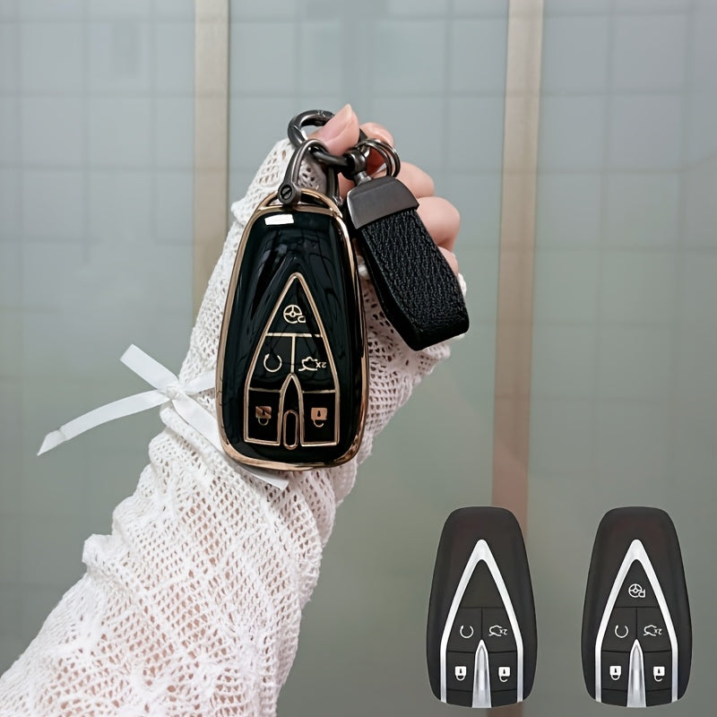 Luxury Pink TPU Car Key Cover for Smart Start Key Protector for Vehicles