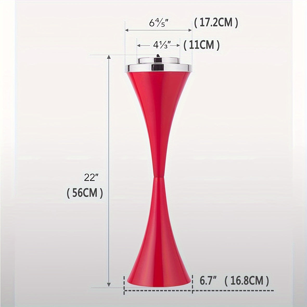 Floor Standing Ashtray with Lid Modern Windproof Black White Red Chrome