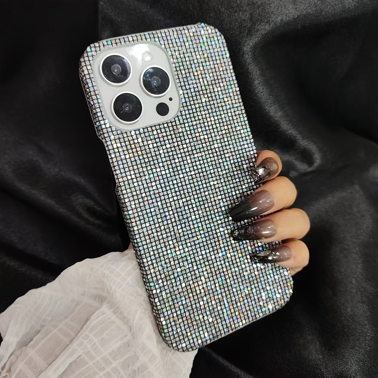 Black Glitter Anti-Drop Phone Case for iPhone Models 7-15