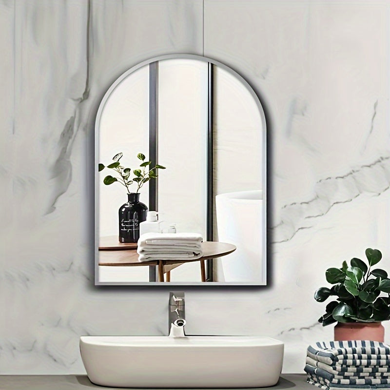 Arch-Shaped Wall-Mounted Makeup Mirror with Aluminum Frame Shatterproof