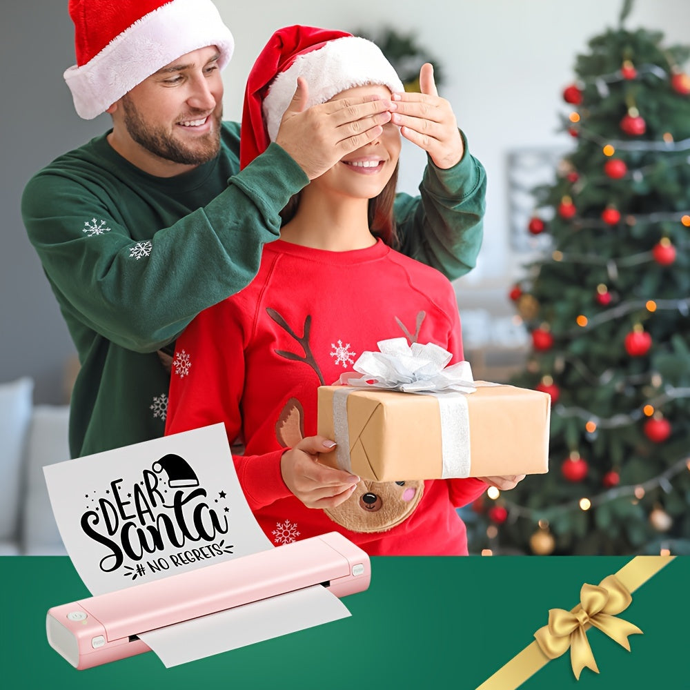 Impresora térmica portátil A4 en blanco y negro, inalámbrica, recargable, para etiquetas