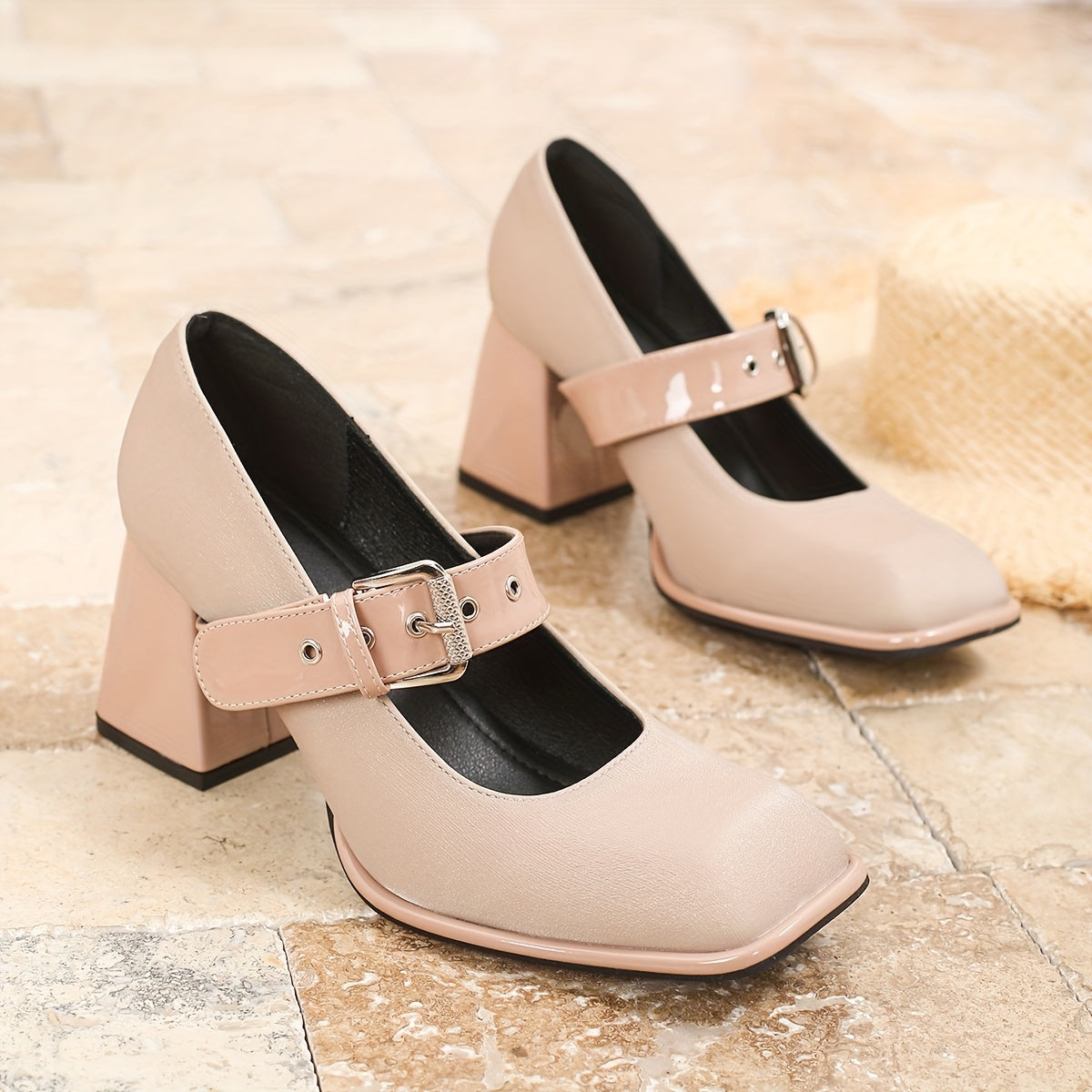 Women Elegant Square Toe High Heels Shoes for Daily, Formal Wear