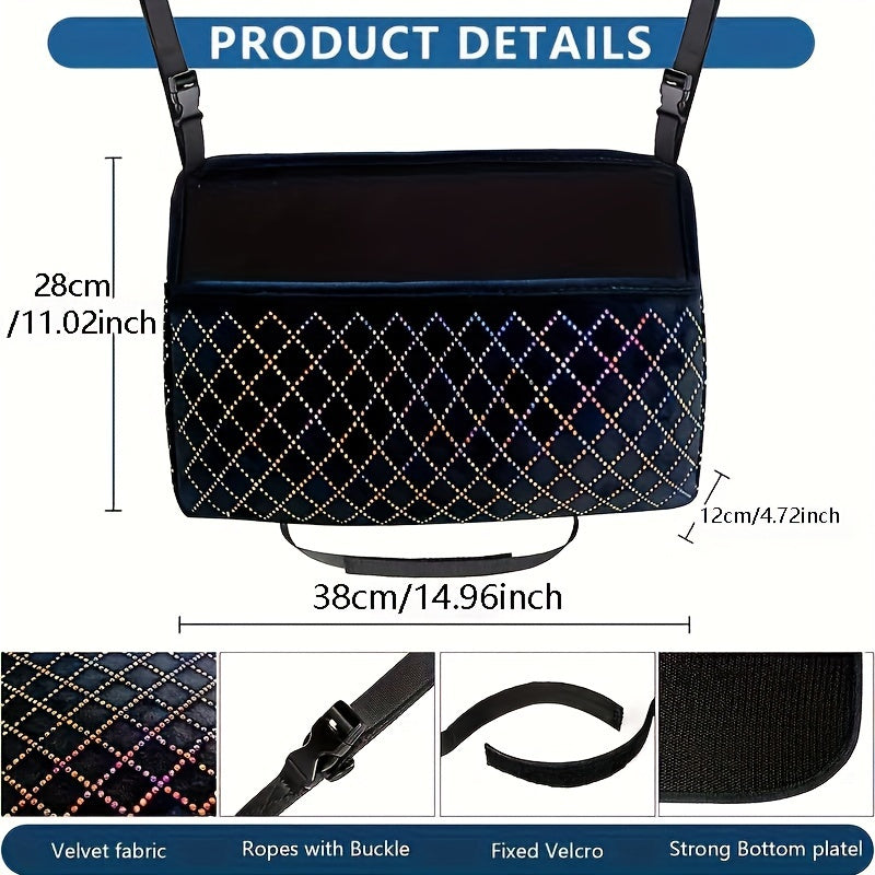 Ayollar uchun avtomobil o'rindigi tashkilotchisi, yumshoq materialli saqlash sumkasi, old va orqa o'rindiqlar uchun