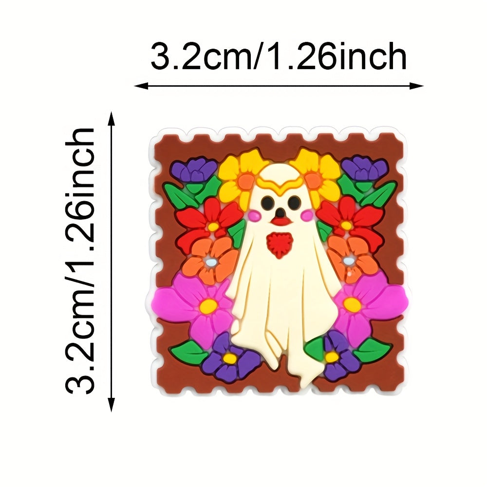 30/50pcs Soft Plastic Mexico Day Of The Dead Skeleton Shoe Charms for Sandals