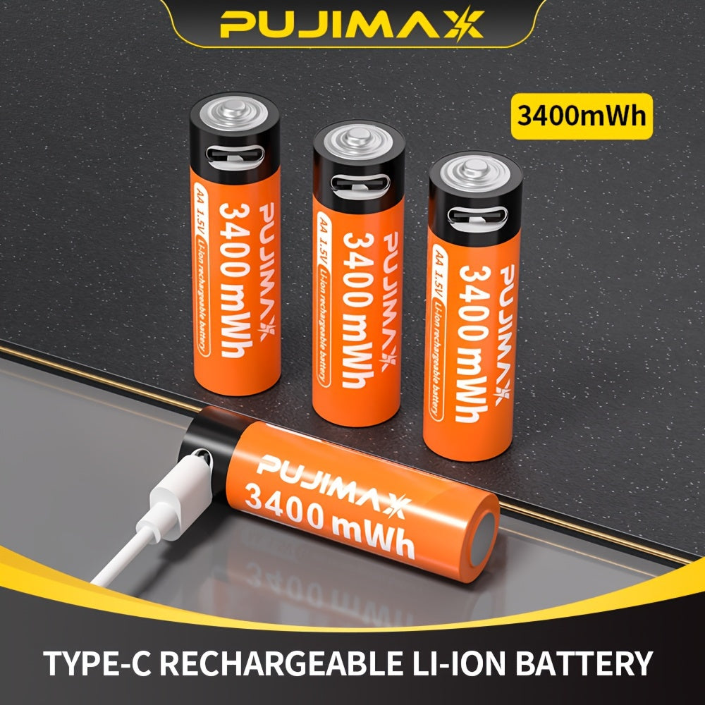 Rechargeable 1.5V AA Lithium Batteries for Devices Reusable Up to 1500 Times